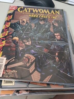 DC Catwoman Comic Cover in Black and Purple In A Sleeve